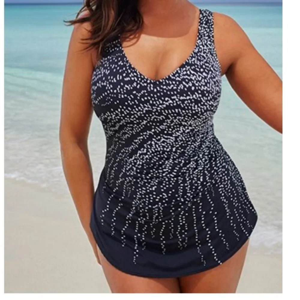 Nwt Swimsuits For All Skirted Front Sarong one Piece